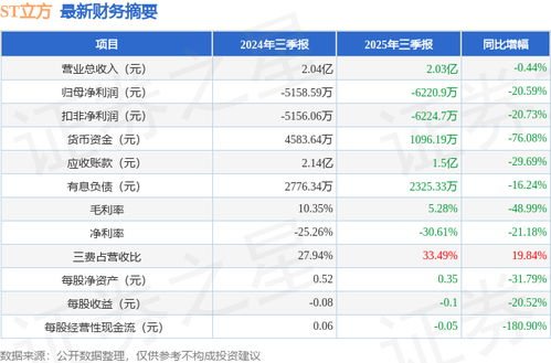 ST立方2025年三季報簡析 凈利潤承壓，大數據服務與應收賬款管理成焦點